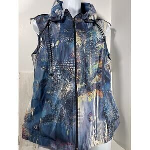 Dismero Brown Graffiti Print Zip Up Vest Women’s Size 10